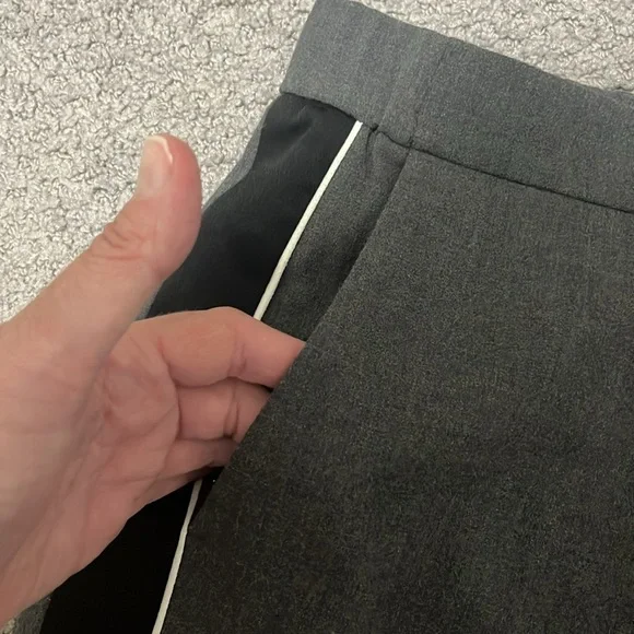 Ann Taylor Side Stripe Track Pants Gray Black Large - Picture 9 of 14